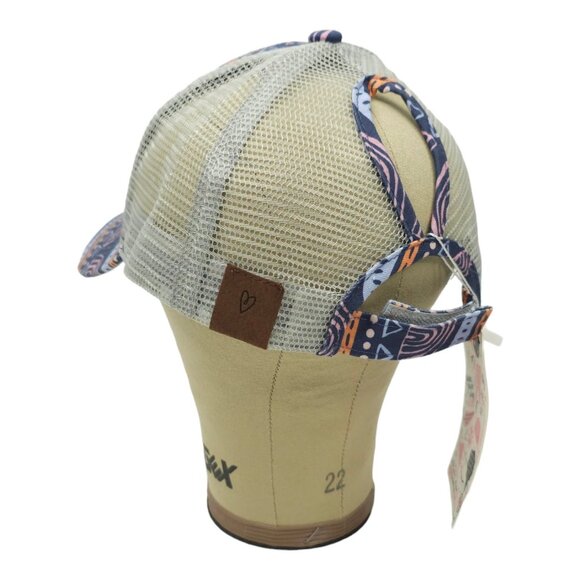 Latched Mama Rainbow Geometric Distressed Ponytail Mesh Strapback Cap Hat NEW - Picture 11 of 12